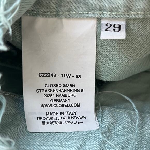 CLOSED Milo Frayed Waistband Jeans in Amalfi Sea Size 29 - Picture 8 of 9